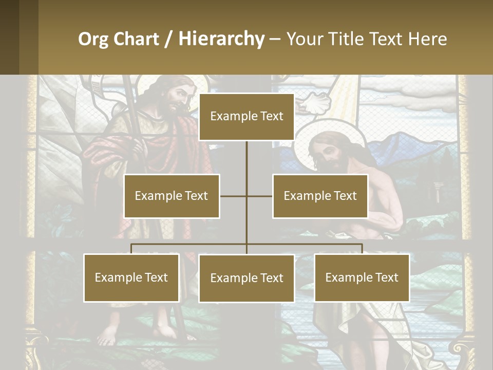 A Stained Glass Window With Jesus Holding The Cross PowerPoint Template