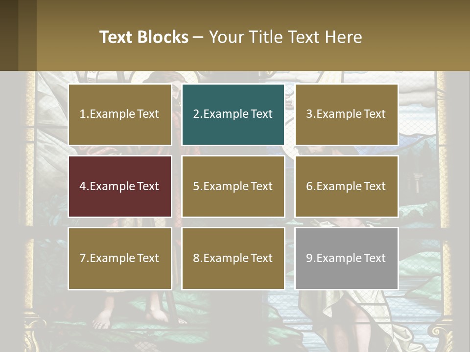 A Stained Glass Window With Jesus Holding The Cross PowerPoint Template