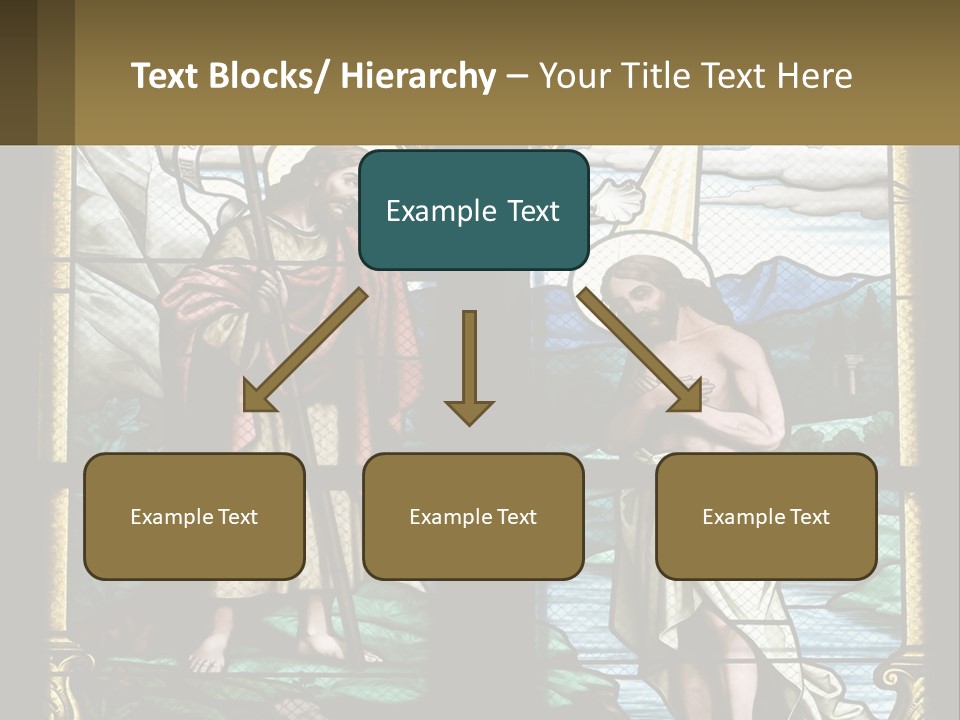 A Stained Glass Window With Jesus Holding The Cross PowerPoint Template