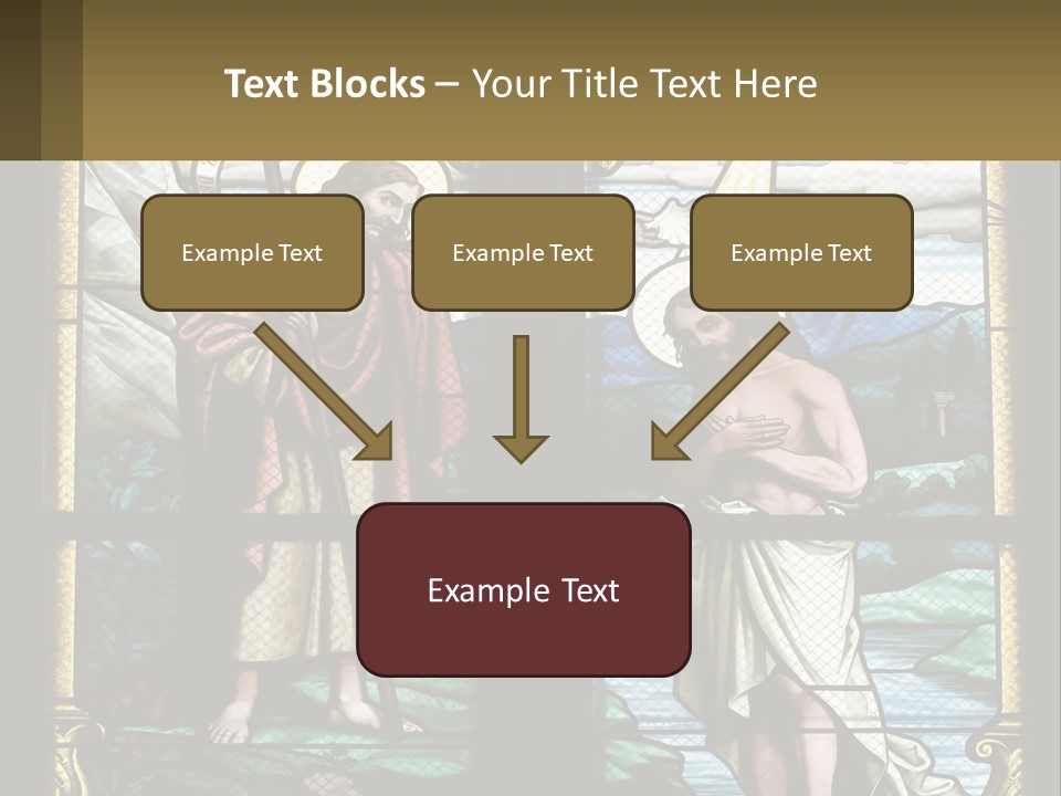 A Stained Glass Window With Jesus Holding The Cross PowerPoint Template