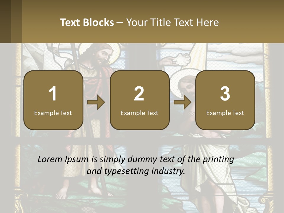 A Stained Glass Window With Jesus Holding The Cross PowerPoint Template