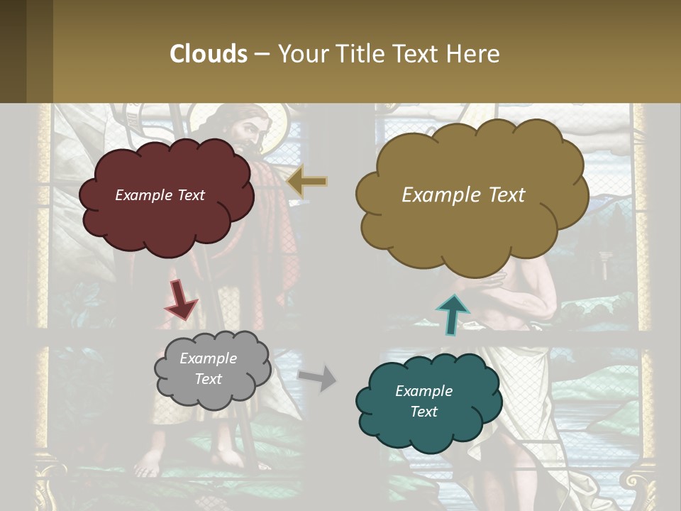 A Stained Glass Window With Jesus Holding The Cross PowerPoint Template