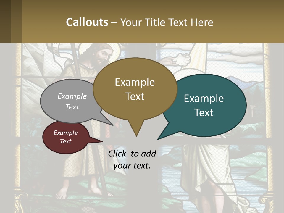 A Stained Glass Window With Jesus Holding The Cross PowerPoint Template