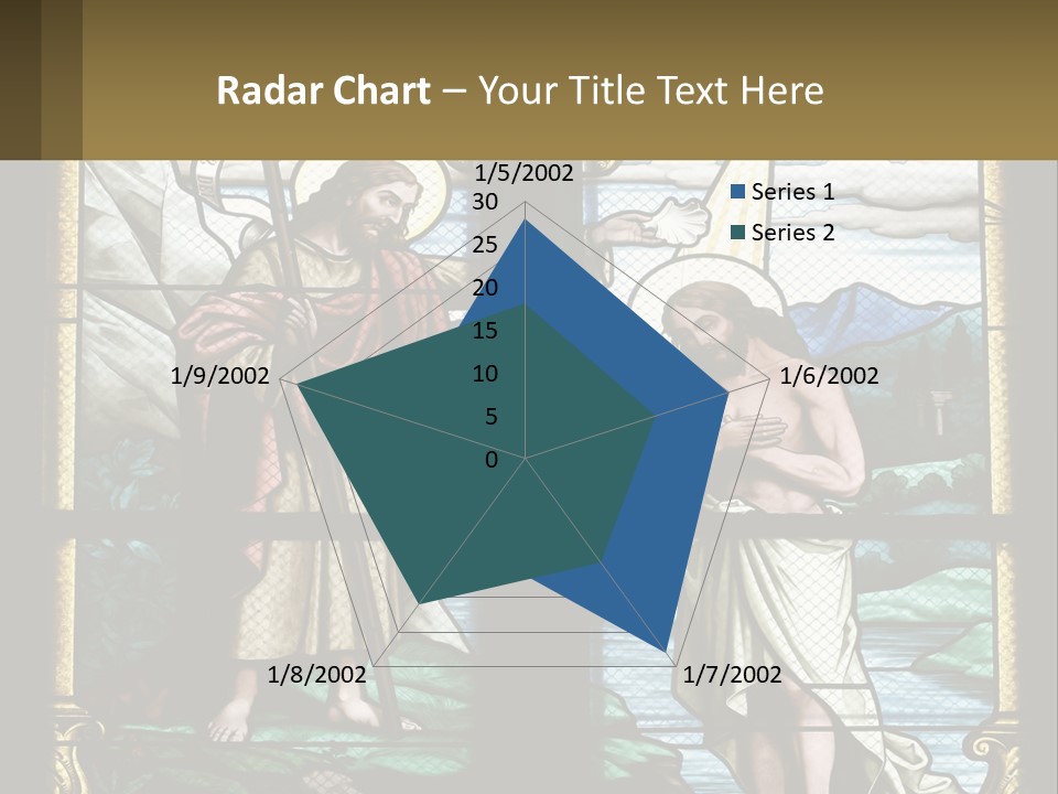 A Stained Glass Window With Jesus Holding The Cross PowerPoint Template