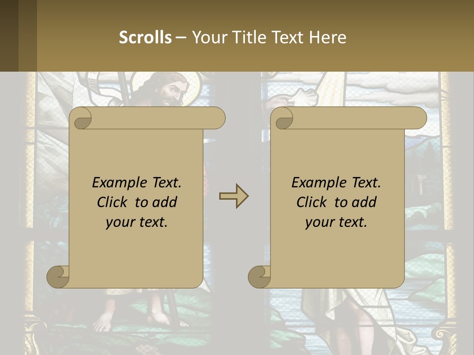 A Stained Glass Window With Jesus Holding The Cross PowerPoint Template