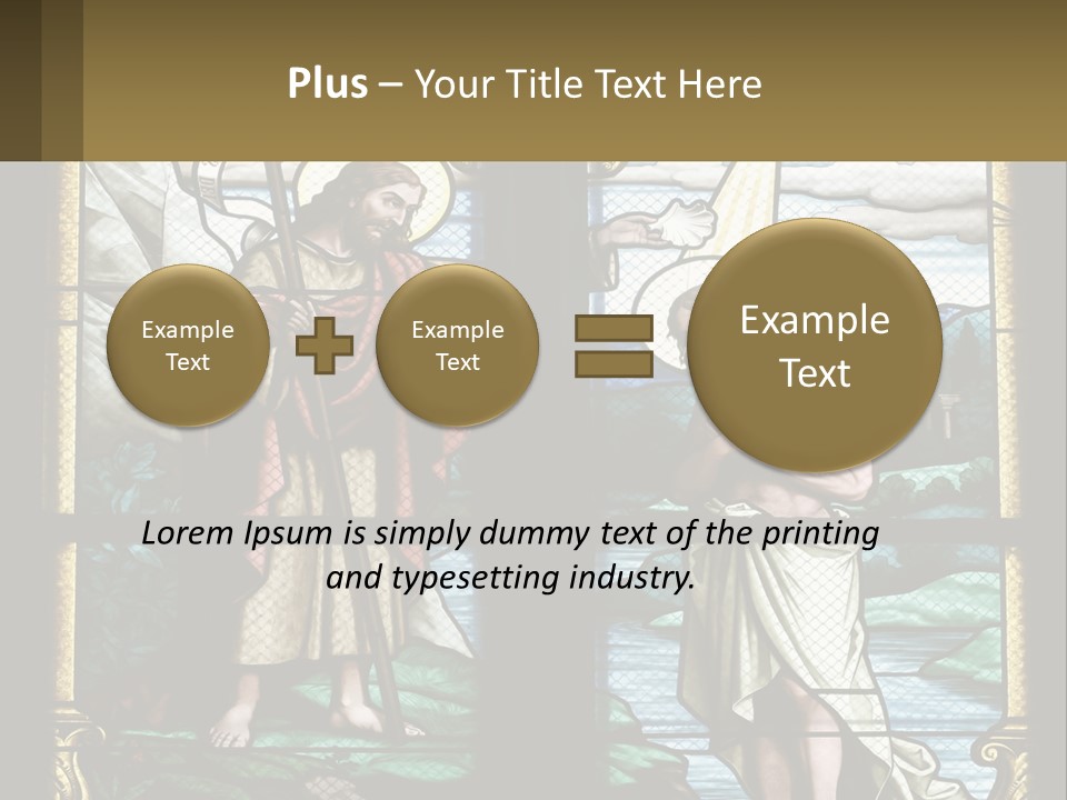 A Stained Glass Window With Jesus Holding The Cross PowerPoint Template