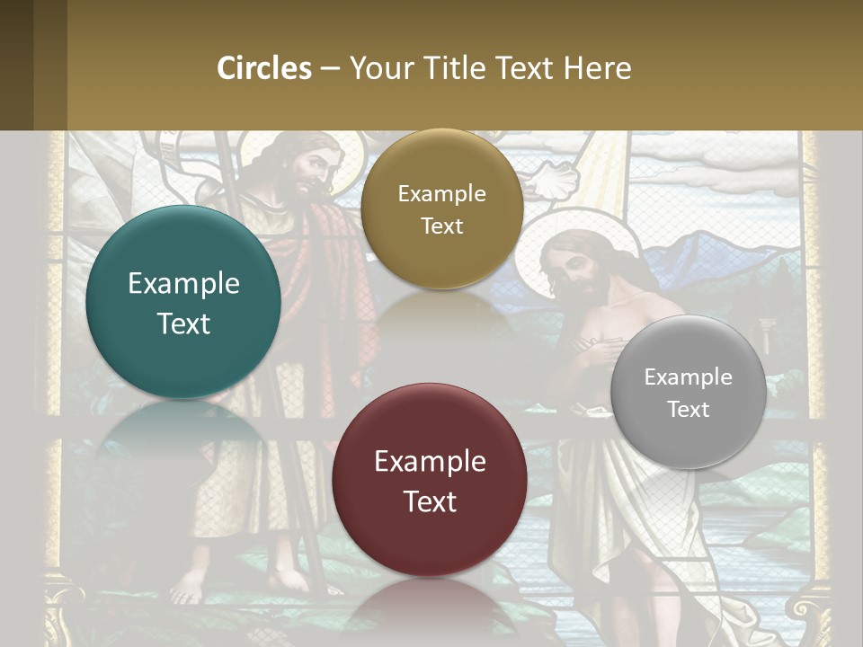 A Stained Glass Window With Jesus Holding The Cross PowerPoint Template