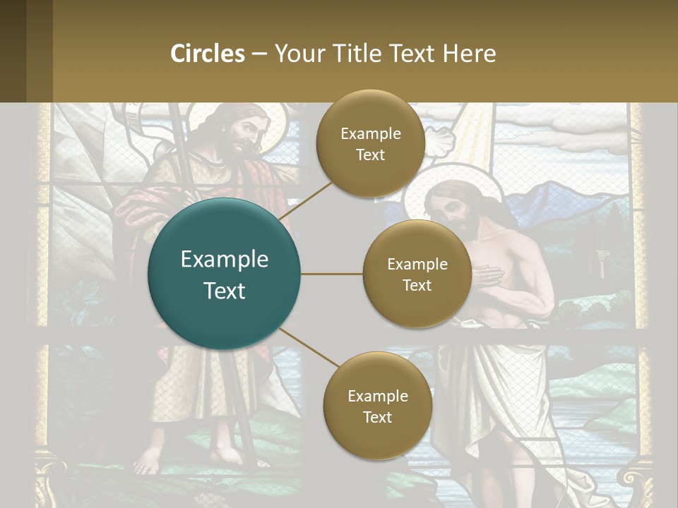 A Stained Glass Window With Jesus Holding The Cross PowerPoint Template