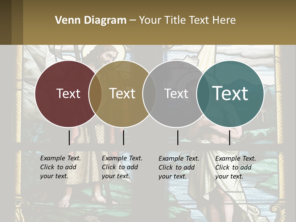 A Stained Glass Window With Jesus Holding The Cross PowerPoint Template