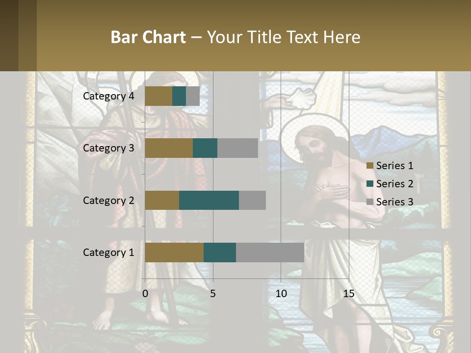 A Stained Glass Window With Jesus Holding The Cross PowerPoint Template