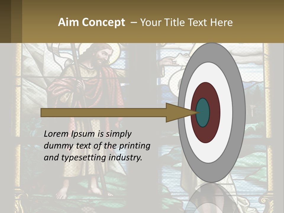 A Stained Glass Window With Jesus Holding The Cross PowerPoint Template