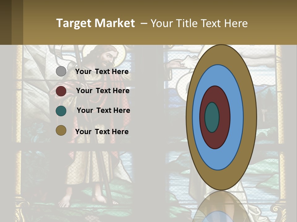 A Stained Glass Window With Jesus Holding The Cross PowerPoint Template