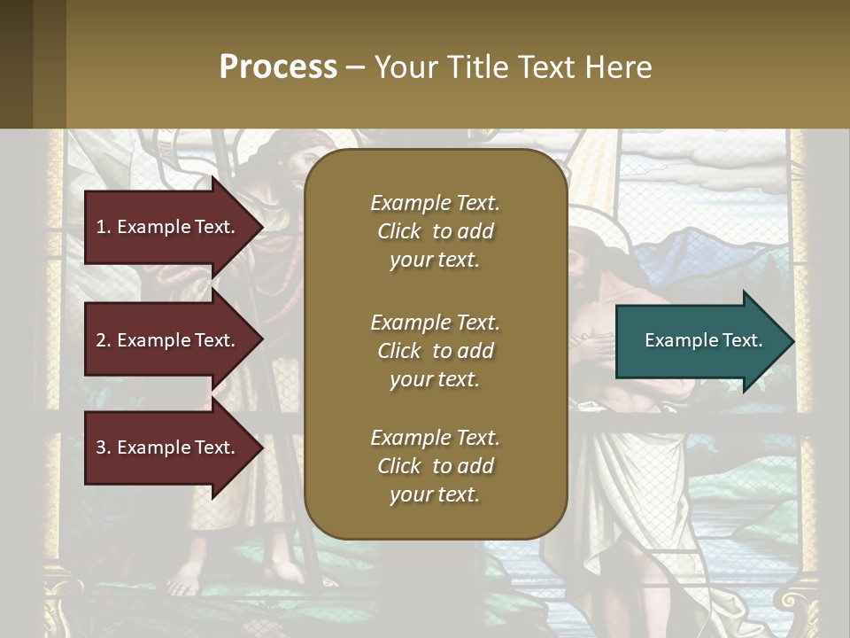 A Stained Glass Window With Jesus Holding The Cross PowerPoint Template