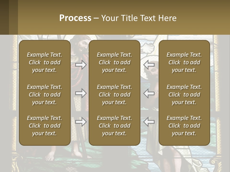 A Stained Glass Window With Jesus Holding The Cross PowerPoint Template
