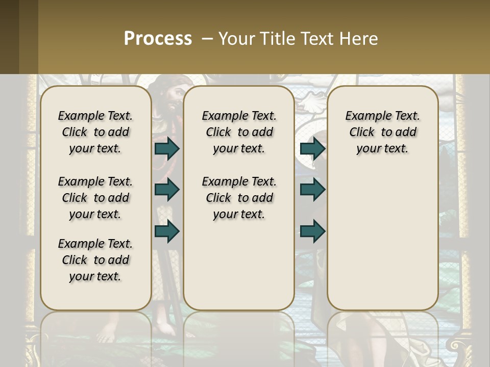 A Stained Glass Window With Jesus Holding The Cross PowerPoint Template