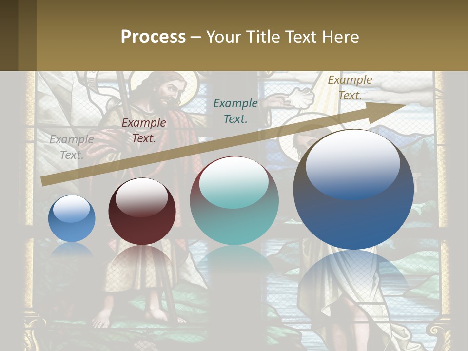 A Stained Glass Window With Jesus Holding The Cross PowerPoint Template