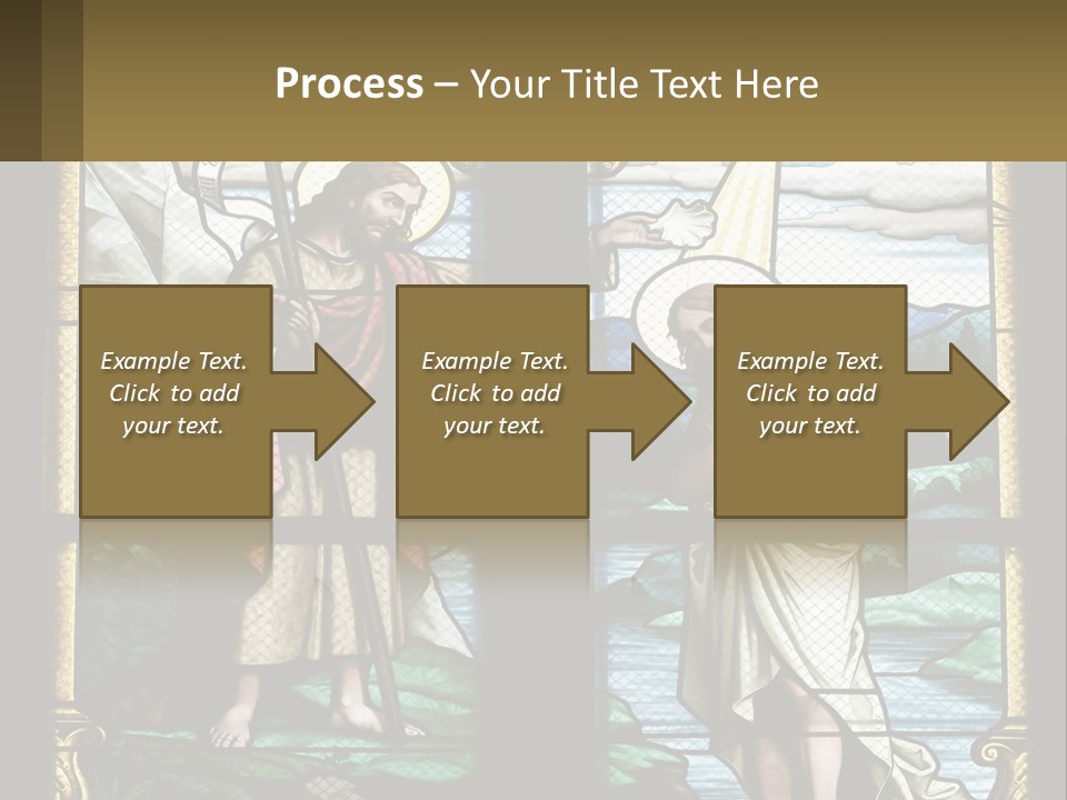 A Stained Glass Window With Jesus Holding The Cross PowerPoint Template