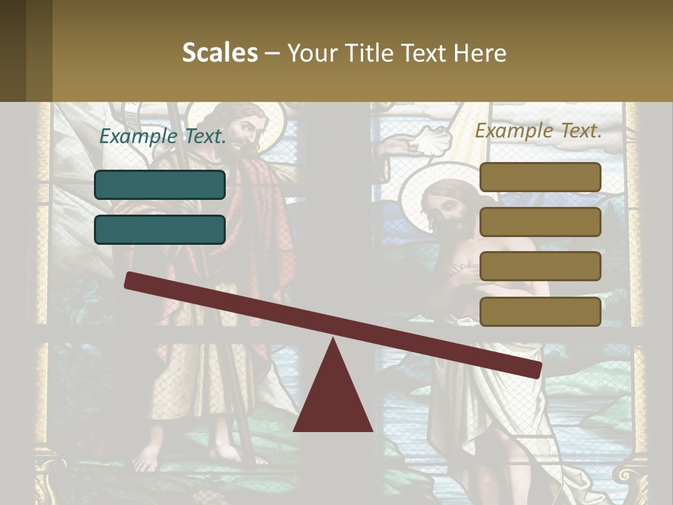 A Stained Glass Window With Jesus Holding The Cross PowerPoint Template