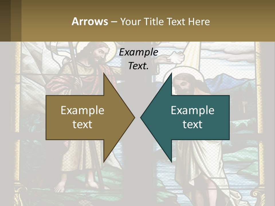 A Stained Glass Window With Jesus Holding The Cross PowerPoint Template