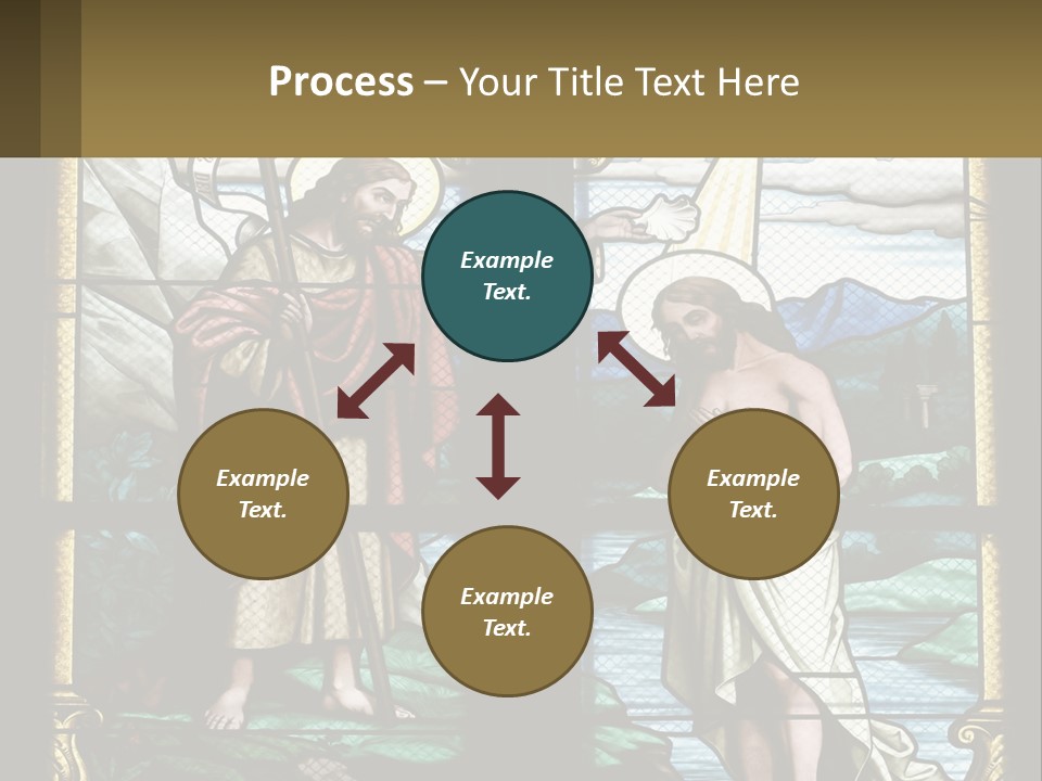 A Stained Glass Window With Jesus Holding The Cross PowerPoint Template