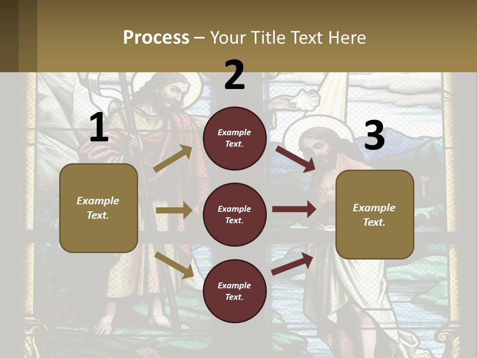 A Stained Glass Window With Jesus Holding The Cross PowerPoint Template