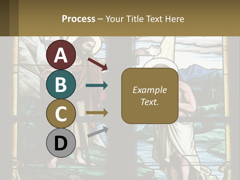 A Stained Glass Window With Jesus Holding The Cross PowerPoint Template