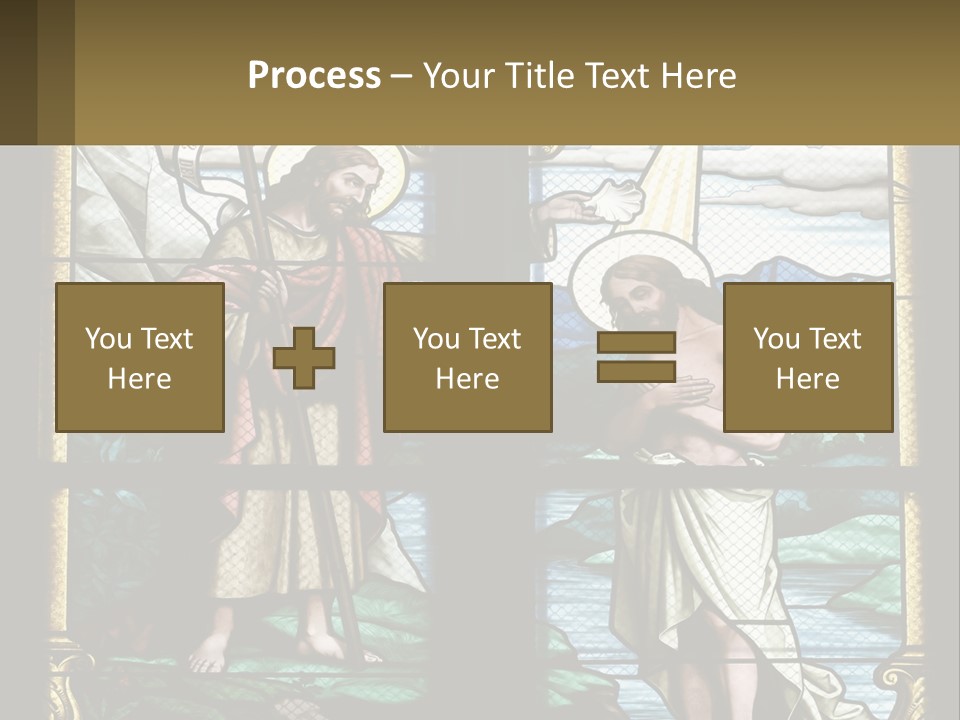 A Stained Glass Window With Jesus Holding The Cross PowerPoint Template