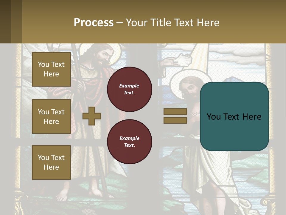 A Stained Glass Window With Jesus Holding The Cross PowerPoint Template