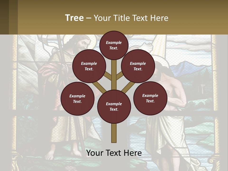 A Stained Glass Window With Jesus Holding The Cross PowerPoint Template