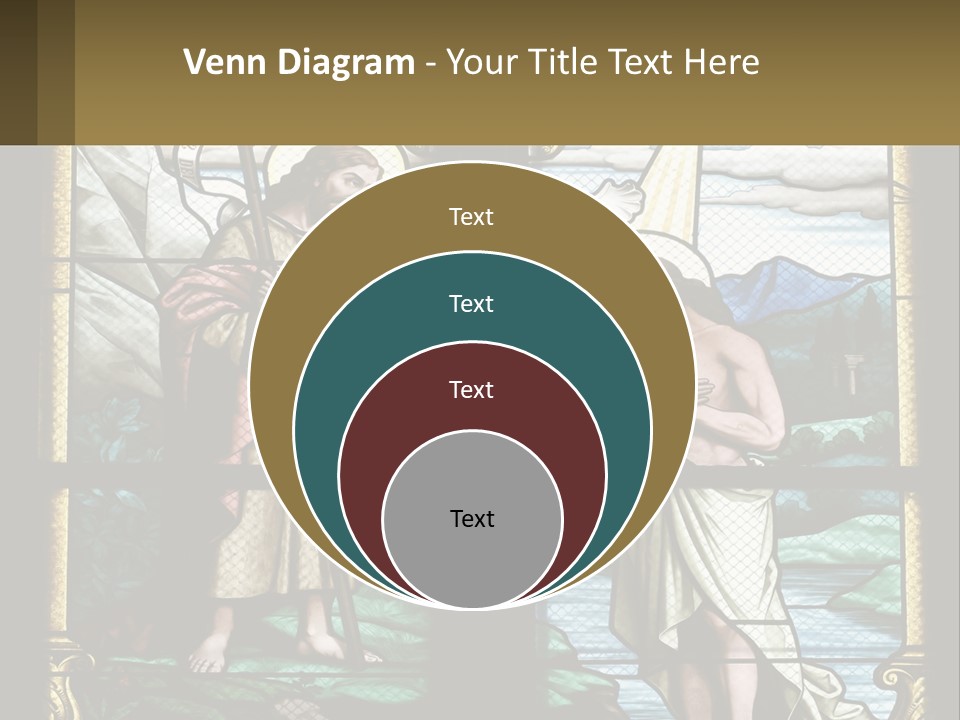 A Stained Glass Window With Jesus Holding The Cross PowerPoint Template