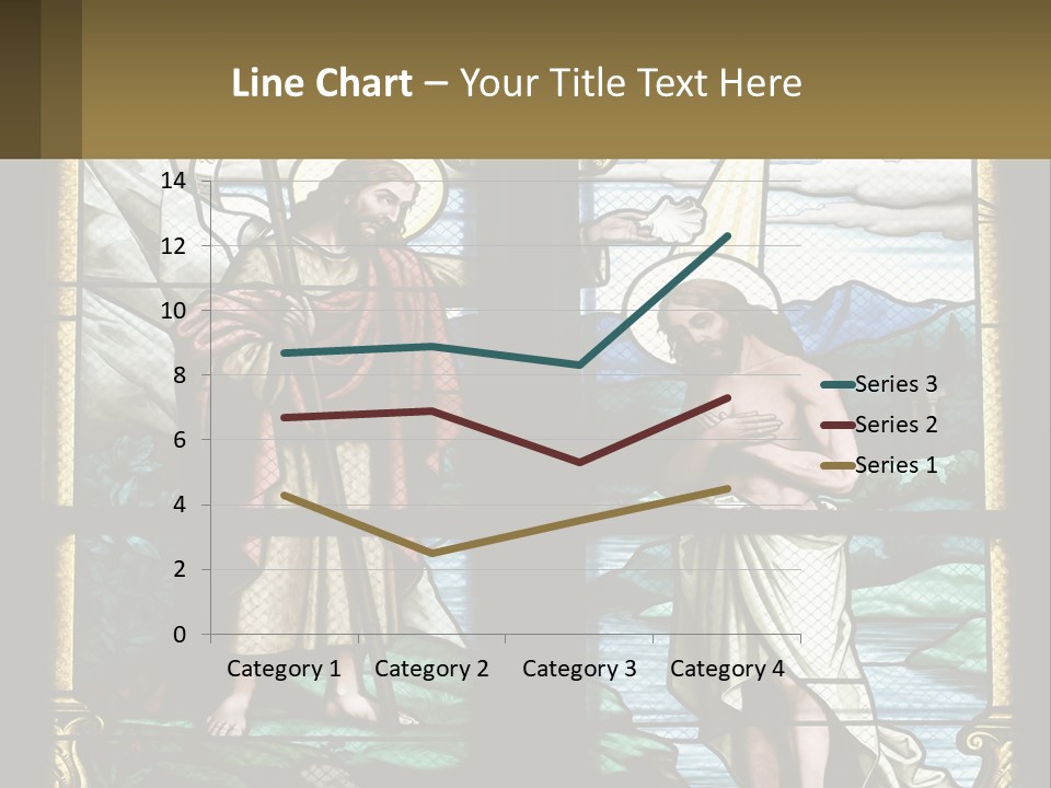 A Stained Glass Window With Jesus Holding The Cross PowerPoint Template