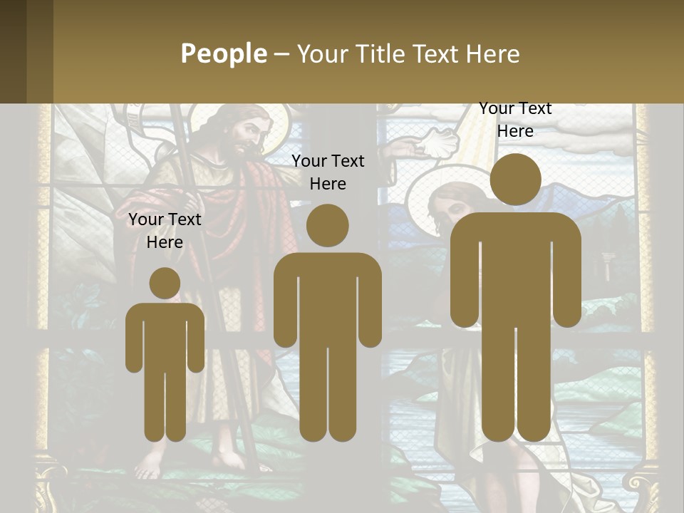 A Stained Glass Window With Jesus Holding The Cross PowerPoint Template