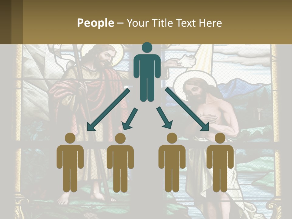 A Stained Glass Window With Jesus Holding The Cross PowerPoint Template