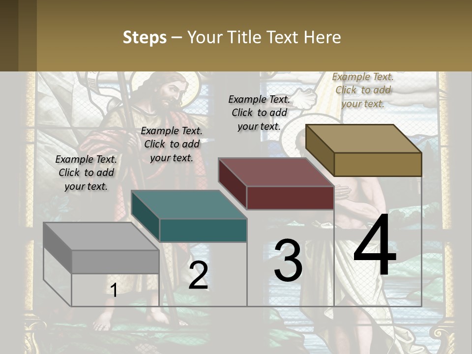 A Stained Glass Window With Jesus Holding The Cross PowerPoint Template