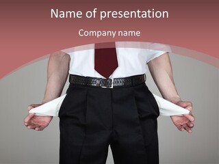 A Man In A Tie Is Holding His Hands In His Pockets PowerPoint Template