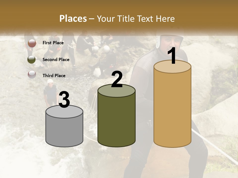 A Group Of People Climbing Up A Mountain PowerPoint Template