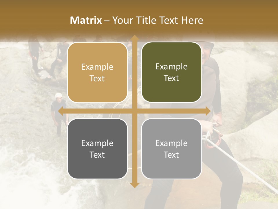 A Group Of People Climbing Up A Mountain PowerPoint Template