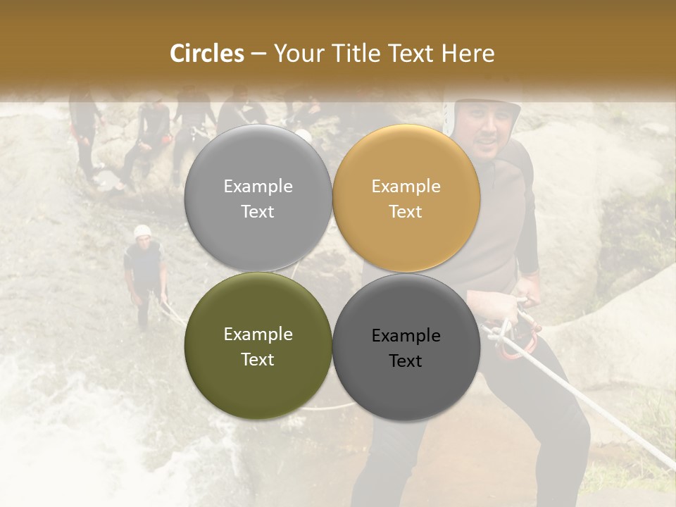 A Group Of People Climbing Up A Mountain PowerPoint Template