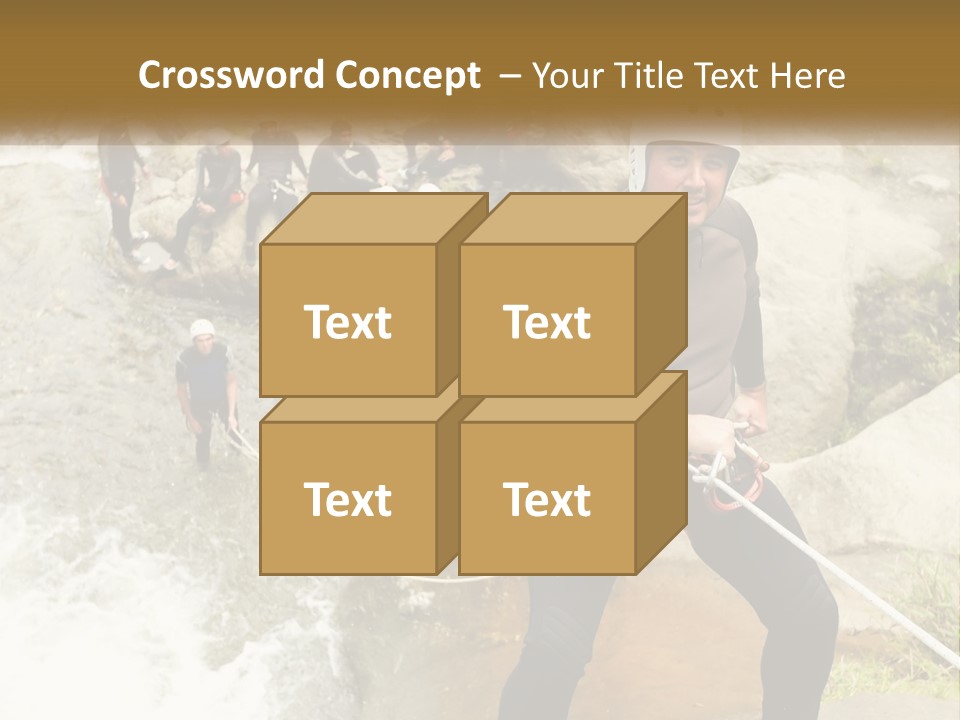 A Group Of People Climbing Up A Mountain PowerPoint Template