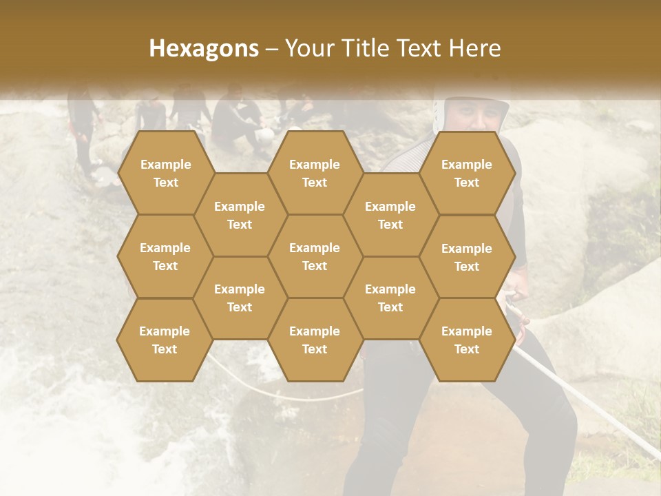 A Group Of People Climbing Up A Mountain PowerPoint Template