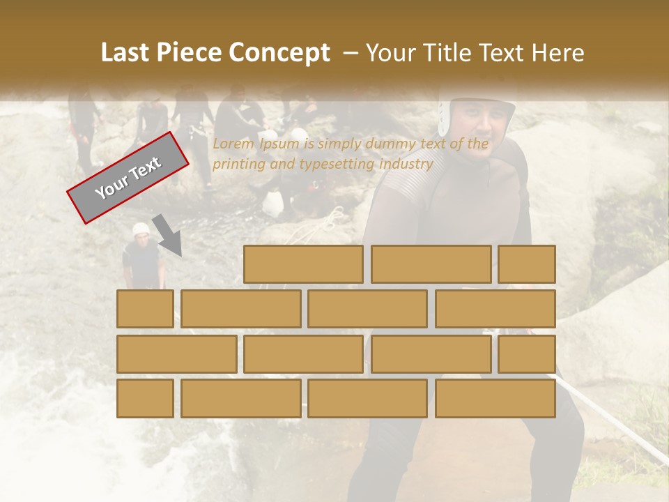 A Group Of People Climbing Up A Mountain PowerPoint Template