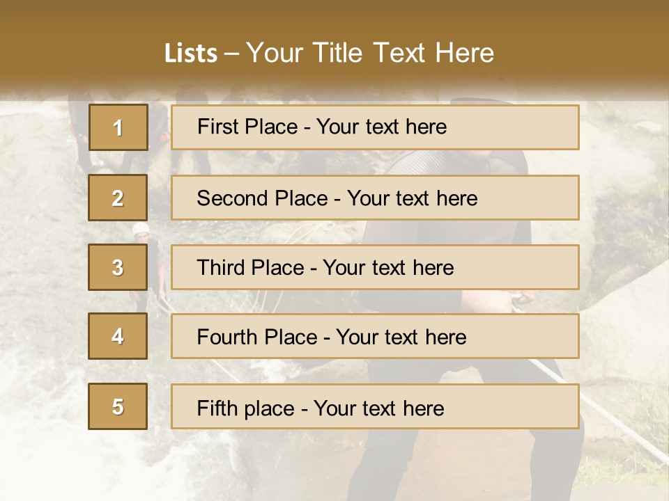 A Group Of People Climbing Up A Mountain PowerPoint Template