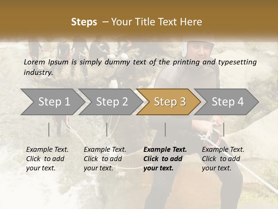 A Group Of People Climbing Up A Mountain PowerPoint Template