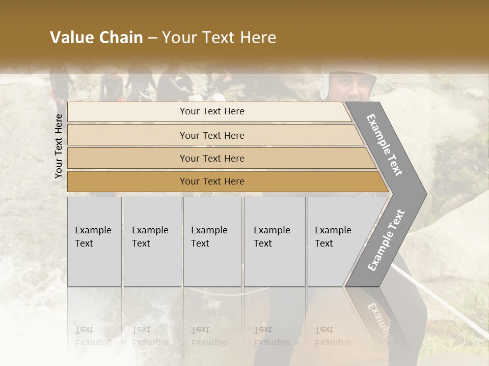 A Group Of People Climbing Up A Mountain PowerPoint Template