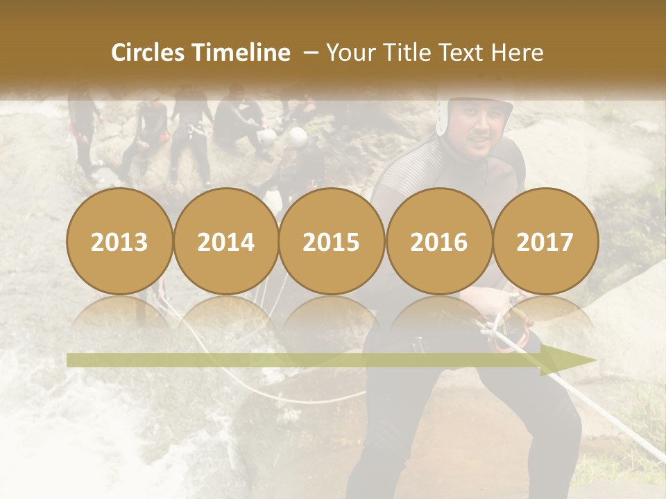 A Group Of People Climbing Up A Mountain PowerPoint Template