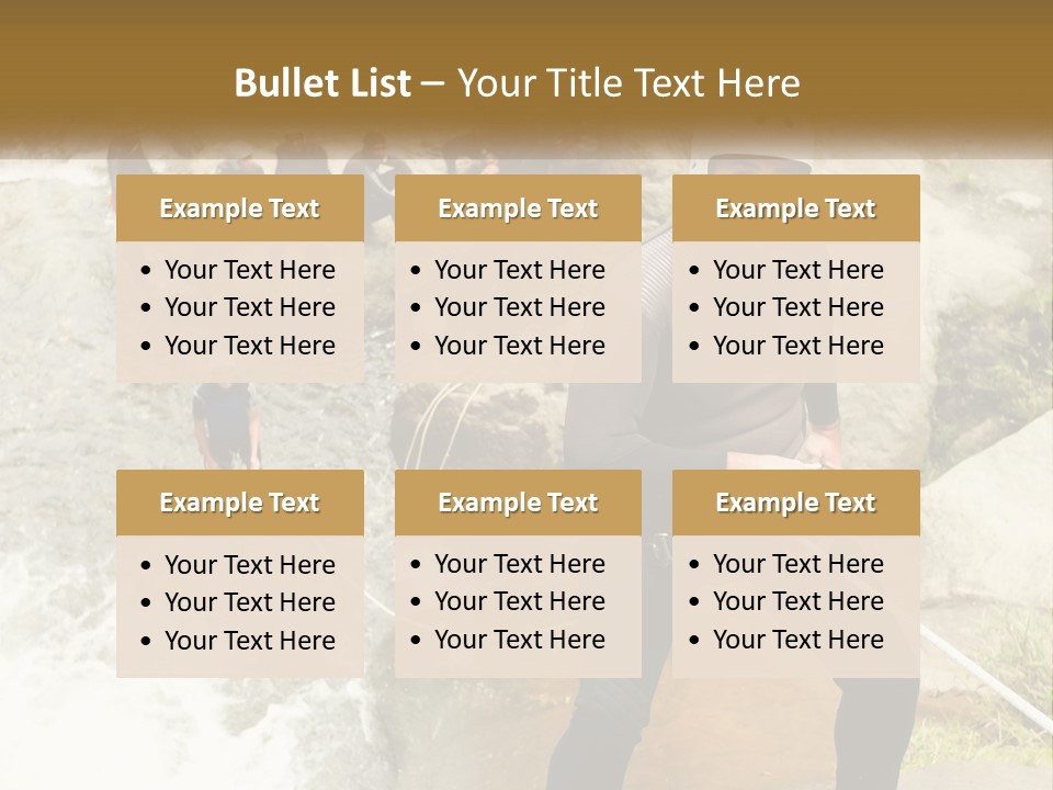 A Group Of People Climbing Up A Mountain PowerPoint Template