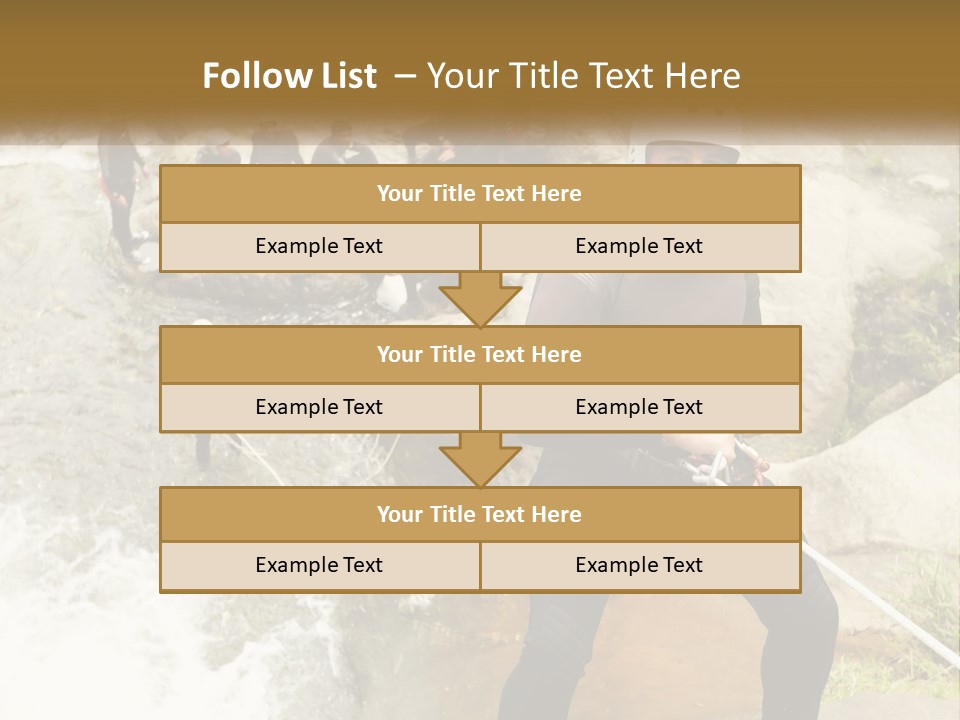 A Group Of People Climbing Up A Mountain PowerPoint Template