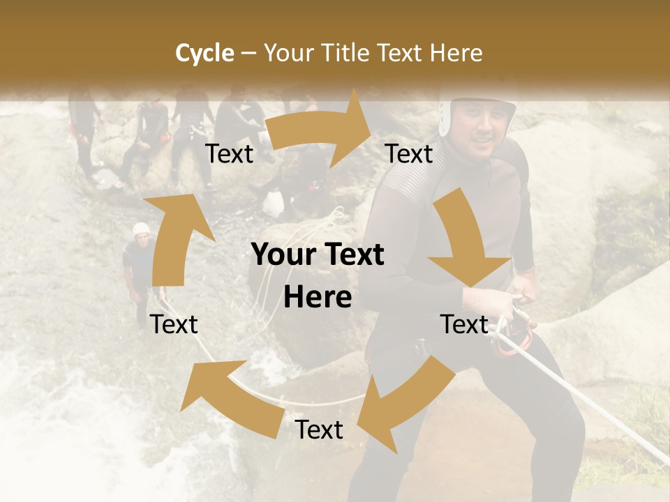 A Group Of People Climbing Up A Mountain PowerPoint Template