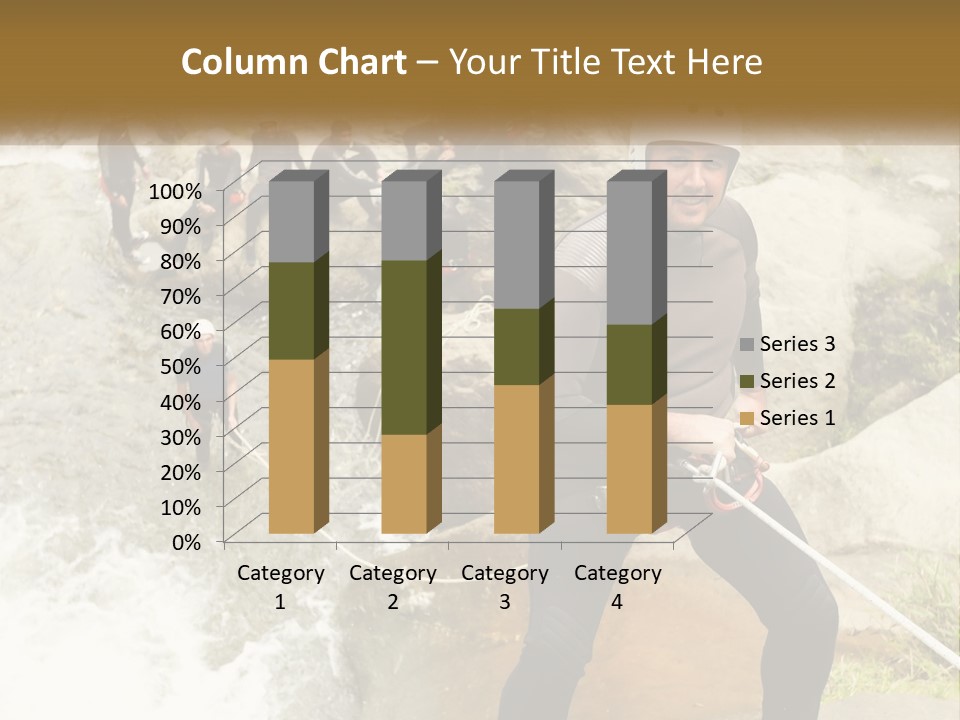 A Group Of People Climbing Up A Mountain PowerPoint Template