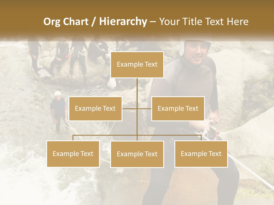 A Group Of People Climbing Up A Mountain PowerPoint Template